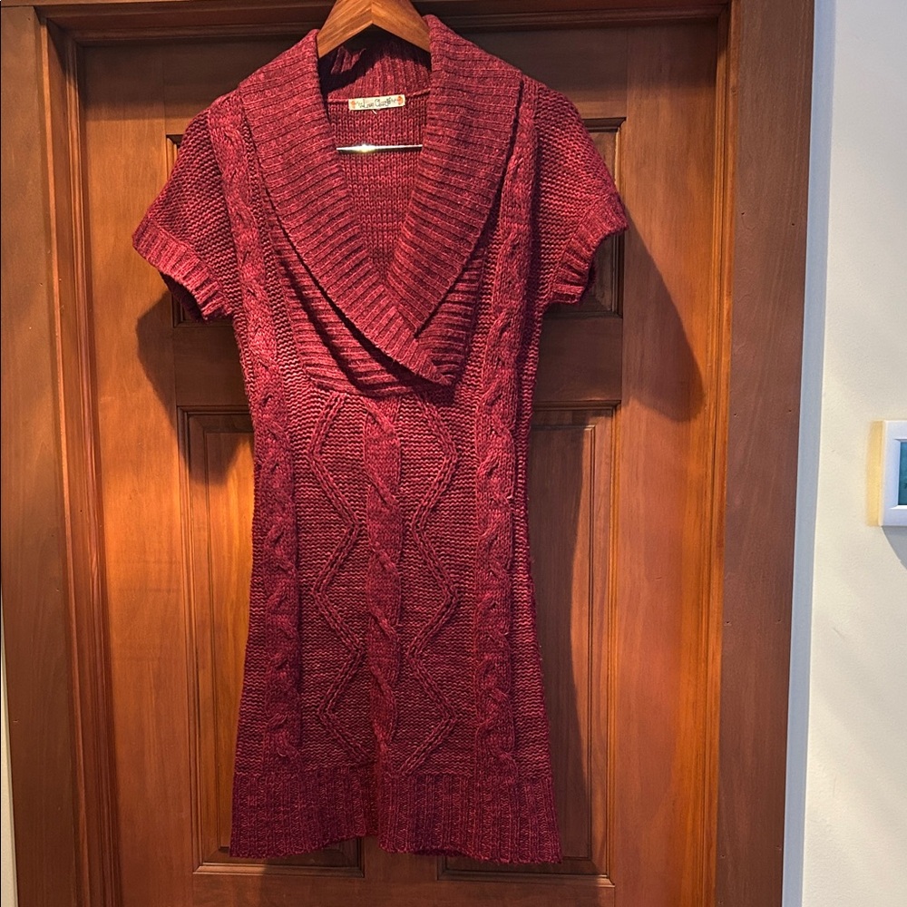 Chic Cranberry Knit Dress